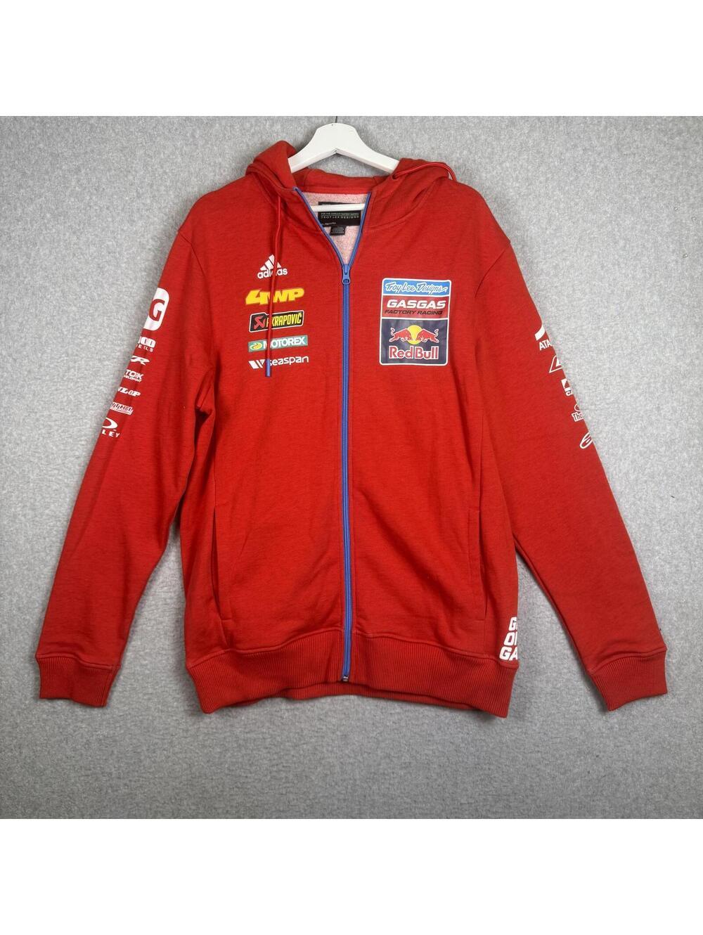 Troy Lee Designs TLD Gas Gas Redbull Red Full Zip Racing Jacket Hooded Men's L